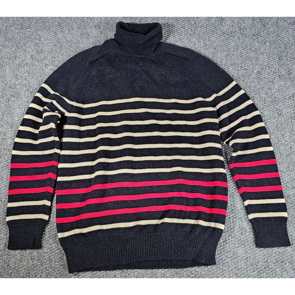 American Eagle Striped Turtleneck Sweater Classic Fit Red White Blue XLT‎ Men's
